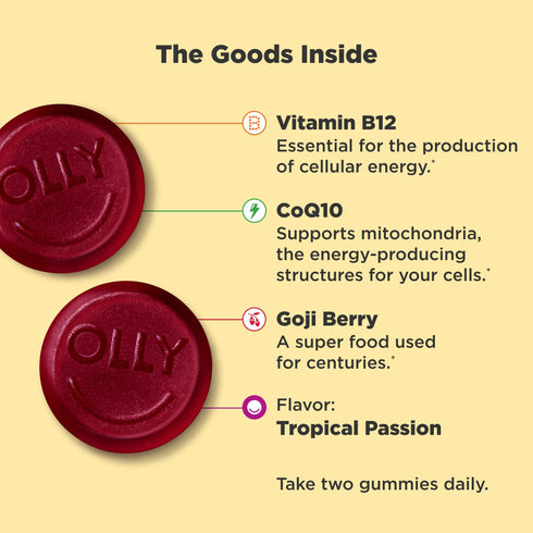 OLLY Daily Energy Gummy Chewable 60 Gummy Supplement